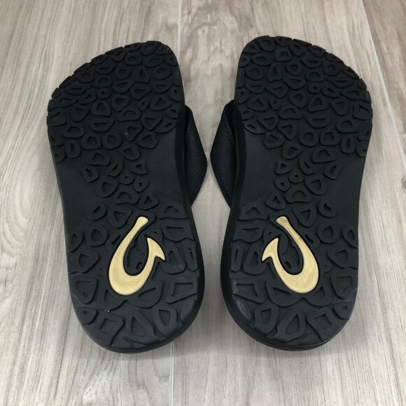 Olukai Flip Flops Mens EU 42 Ohana Black Slip On Thong Sandals - Picture 12 of 12
